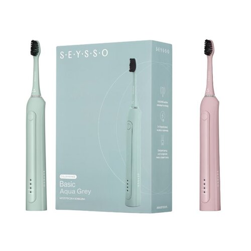 Szczoteczka soniczna SEYSSO Basic Color Aqua Grey + Szczoteczka soniczna SEYSSO Basic Color Misty Rose