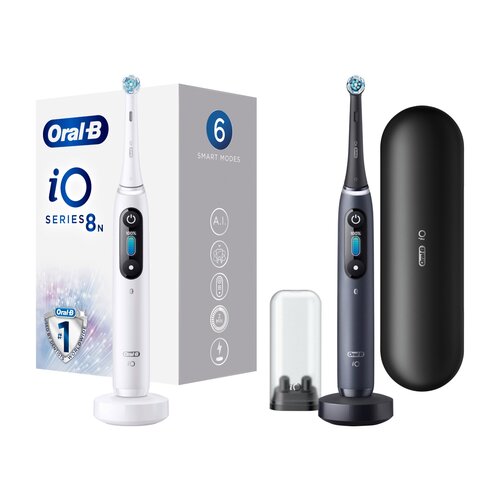 Szczoteczka magnetyczna ORAL-B iO 8 Biały + Szczoteczka magnetyczna ORAL-B iO 8 Czarny