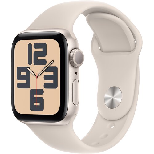 Apple Watch SE 2gen GPS 40mm koperta z aluminium (księżycowa poświata) + pasek sportowy rozmiar S/M (księżycowa poświata)