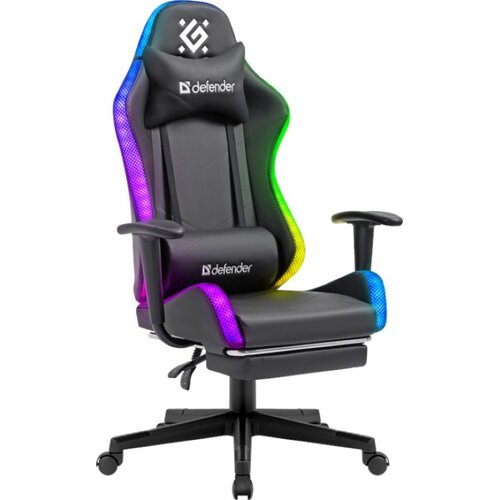 Fotel DEFENDER Watcher RGB Czarny