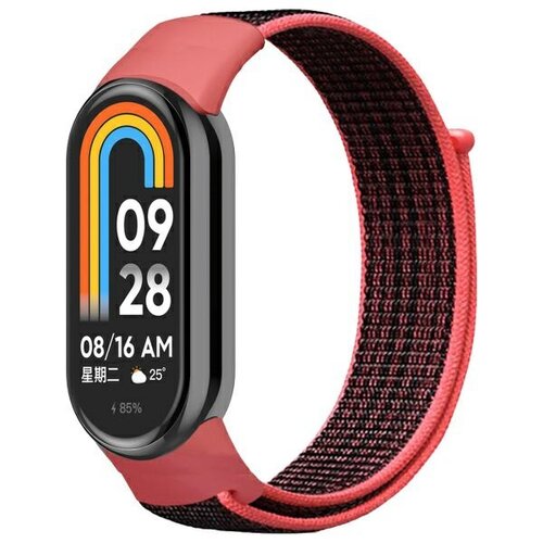 Pasek BELINE Mi Band 9/8 NylonLoop Czerwono-czarny