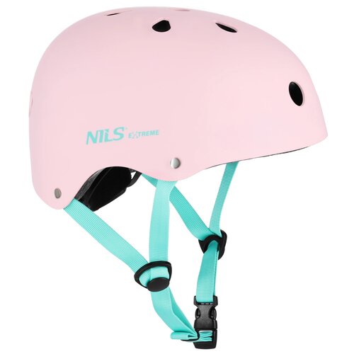 Kask NILS EXTREME MTW001-1 Różowo-turkusowy (rozmiar XS)