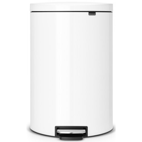 Kosz na śmieci z pedałem BRABANTIA 485244 FlatBack cichy domyk, wyjmowane wiadro, stal 40L Biały