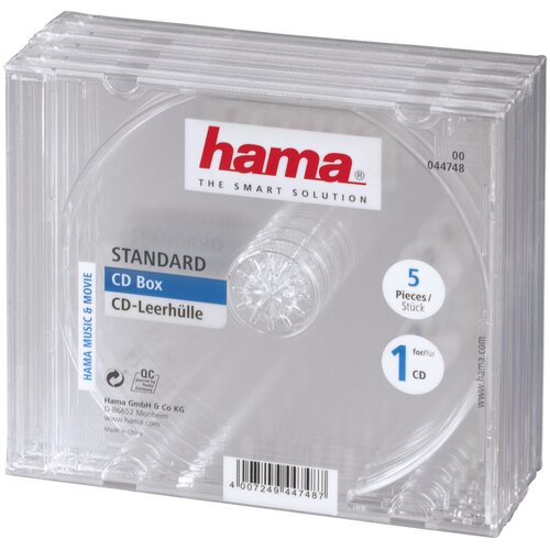 Pudełko do płyt CD HAMA CD-Box 5 sztuk