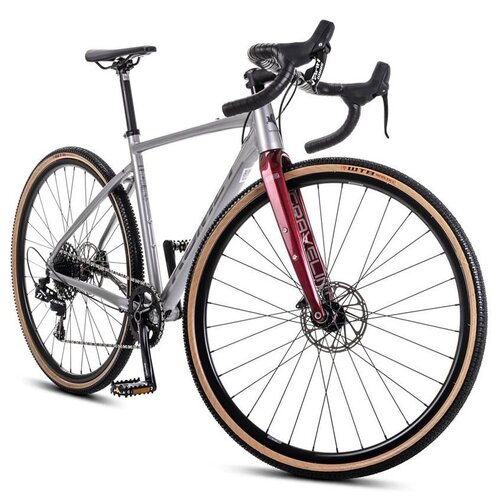 Rower gravel ROMET Boreas 2 U22 28 cali Jasnografitowo-bordowy 2024