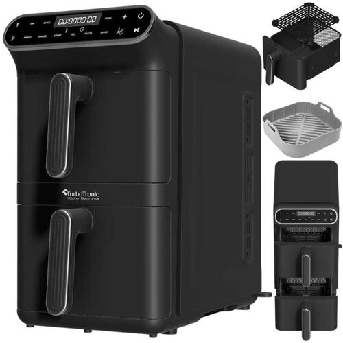 Air Fryer Frytkownica beztłuszczowa TURBOTRONIC TT-AF500D Czarny z podwójnym koszem