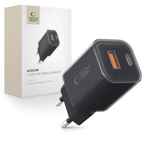 Ładowarka sieciowa TECH-PROTECT NCM33W PD33W/QC3.0 Czarny