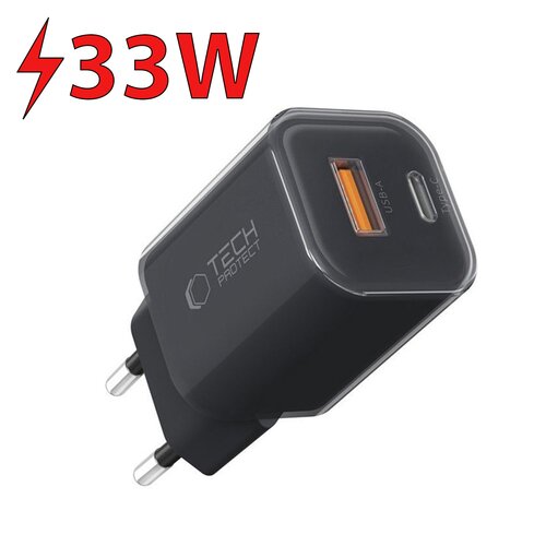 Ładowarka sieciowa TECH-PROTECT NCM33 PD33W/QC3.0 Czarny