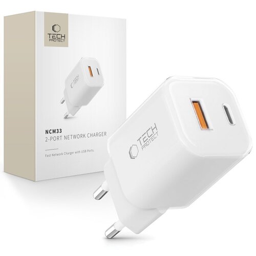 Ładowarka sieciowa TECH-PROTECT NCM33 PD33W/QC3.0 Biały