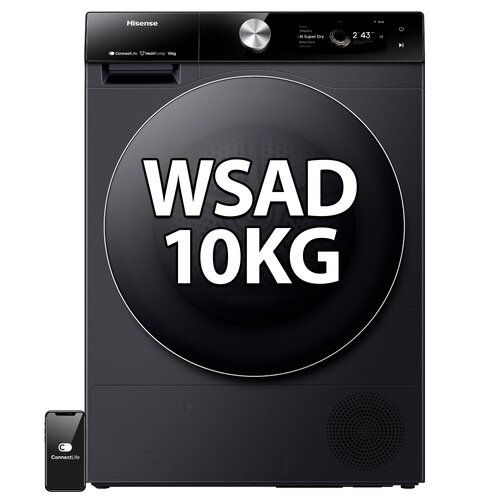 Suszarka HISENSE DH7S107BB Seria 7S Wi-Fi ConnectLife AI SuperDry Ekran TFT Samoczyszczacy wymiennik ciepła