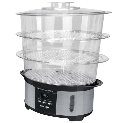 Parowar GÖTZE & JENSEN CS501X Inox 1000W LCD pojemność 12L gotowanie na parze