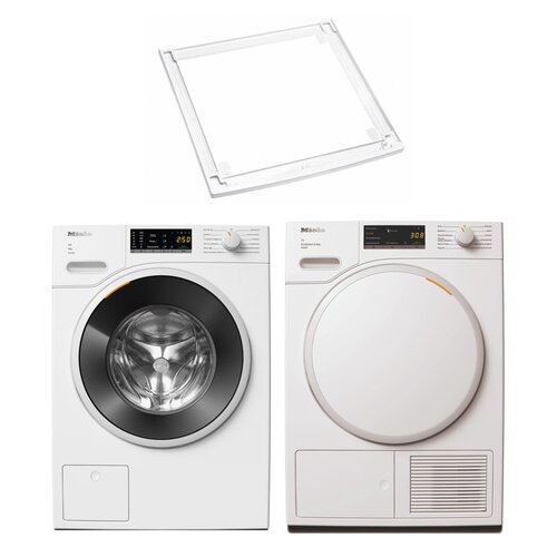 Pralka MIELE W1 WWA120 WCS 8kg 1400 obr Active + Suszarka MIELE TWA520WP Active z pompą ciepła + Łącznik MIELE WTV 502