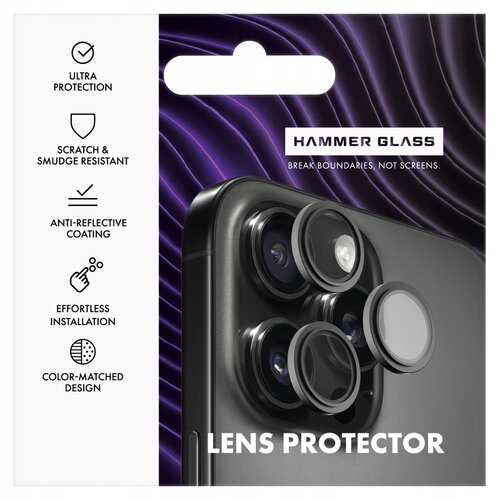 Szkło hartowane na obiektyw HAMMER GLASS Lens Protector do Apple iPhone 15/15 Plus Srebrny