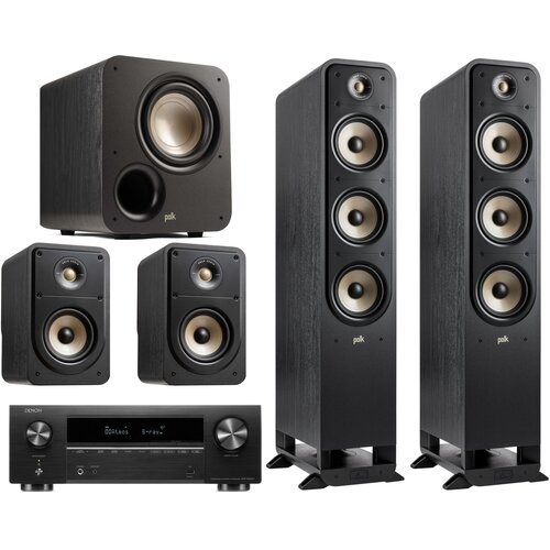 Kino domowe DENON AVR X1800 + POLK AUDIO ES60 + ES15 + ES35C + ES8SUB Czarny