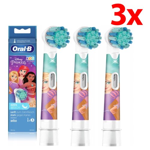 Oryginalna końcówka szczoteczki ORAL-B Kids EB10S-3 Princess (3 szt.) (Dla dzieci od lat 3)