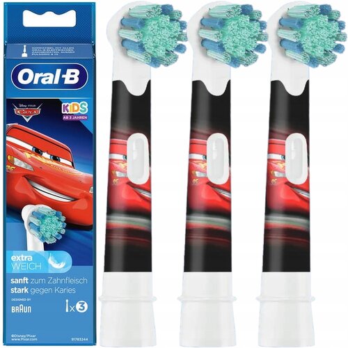 Oryginalna końcówka szczoteczki ORAL-B Kids EB10S-3 Cars (3 szt.) (Dla dzieci od lat 3)