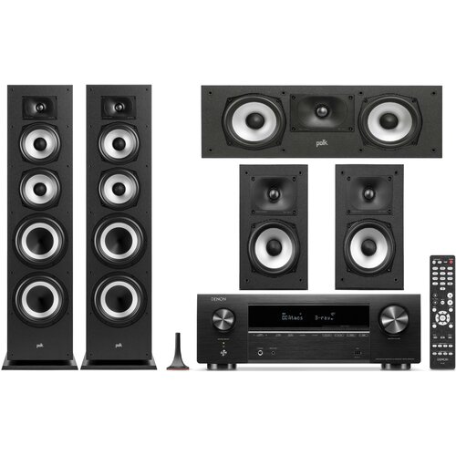 Kino domowe DENON AVR-X1800 + POLK AUDIO Monitor XT7'0 + XT15 + XT30C Czarny