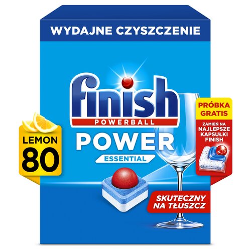 Tabletki do zmywarek FINISH Power Essential Lemon - 80 szt.+ Kapsułki do zmywarek FINISH Ultimate Plus 2 szt.