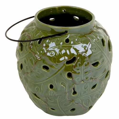 Lampion ceramiczny MY HOME Tropic 66567 Zielony