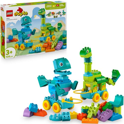 LEGO 10451 DUPLO 3 w 1 Dinozaury na kółkach