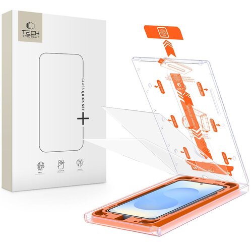 Szkło hartowane TECH-PROTECT Quick Set+ do Samsung Galaxy S25 Przezroczysty (2 szt.)
