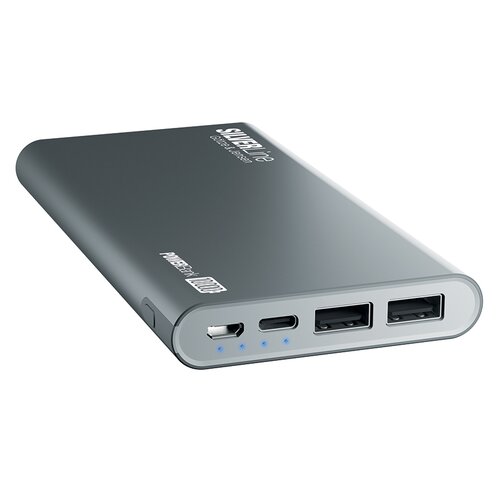 Powerbank GÖTZE & JENSEN Silver Line PZMI11G Szary 10000mAh 2xUSB USB-C