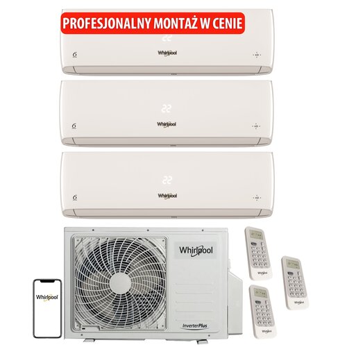 Klimatyzator Multisplit, Pompa ciepła powietrze - powietrze WHIRLPOOL WA36ODU32 (3 pomieszczenia) z usługą montażu