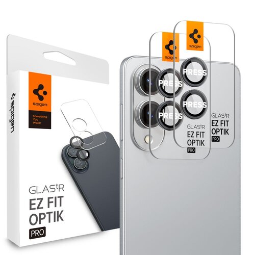 Nakładka na aparat SPIGEN Optik Pro Glas.tR EZ Fit do Samsung Galaxy S25 Edge Czarny (2 szt.)