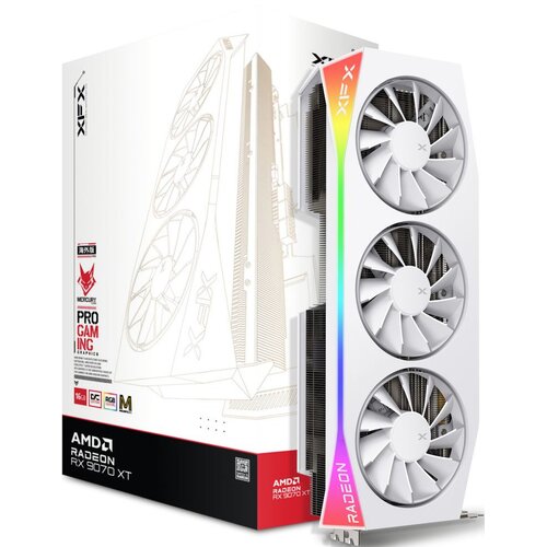 Karta graficzna XFX Mercury Radeon RX 9070 XT OC RGB White Magnetic Air Edition 16GB
