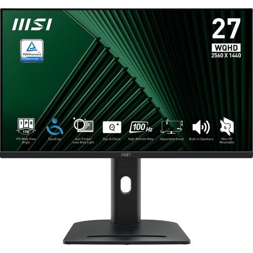 Monitor MSI Pro MP275QPG 27" 2560x1440px IPS 100Hz 1 ms [MPRT]