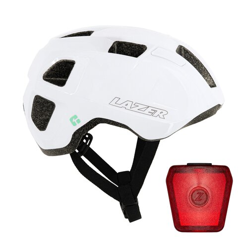Kask rowerowy LAZER Vandal KinetiCore Biały Miejski (rozmiar M/L) + Lampka rowerowa LAZER LED Gekko Lil'Gekko Lizard PLZ2207888489