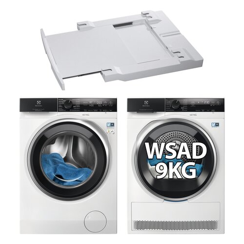 Pralka ELECTROLUX MEW4EH9Y7P SteamCare 700 9kg 1400 obr UniversalDose + Suszarka ELECTROLUX MEWD4E9C7CP + Łącznik AEG A1WYHSK1