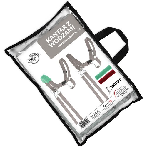 Kantar z wodzami SKIPPI Hobby Horse GAD03121 Szary