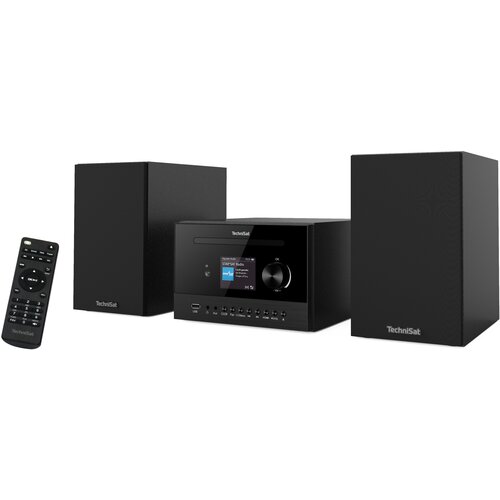 Wieża TECHNISAT Classic 800 IR Czarna, Radio Internetowe, Wi-Fi, Bluetooth, Kolorowy Wyświetlacz, Odtw. CD/-R/-RW/, Tuner FM
