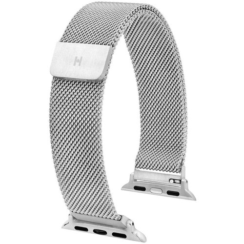 Pasek HIRSCH Milanaise do Apple Watch 38/40/41mm Srebrny + Adapter
