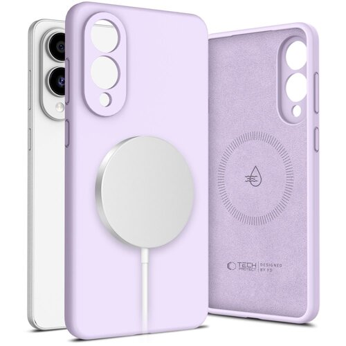 Etui TECH-PROTECT Liquid Silicone MagSafe do Samsung Galaxy S25 Edge Fioletowy