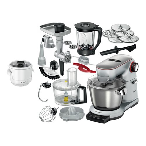 Robot kuchenny planetarny BOSCH MUM9BX5S65 Optimum 1600W z wagą, maszynką do mięsa i blenderem kielichowym + Przystawka do lodów BOSCH MUZ9EB1