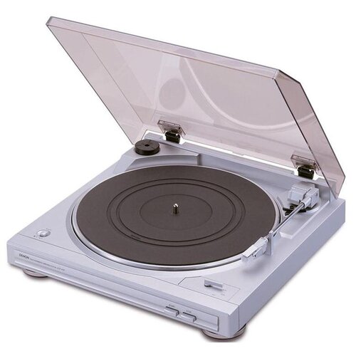 Gramofon DENON DP-29F Srebrny, Automatyczny,Napęd paskowy,Przedwzmacniacz, Prędkość odtw. 33 1/3, 45 obr./min