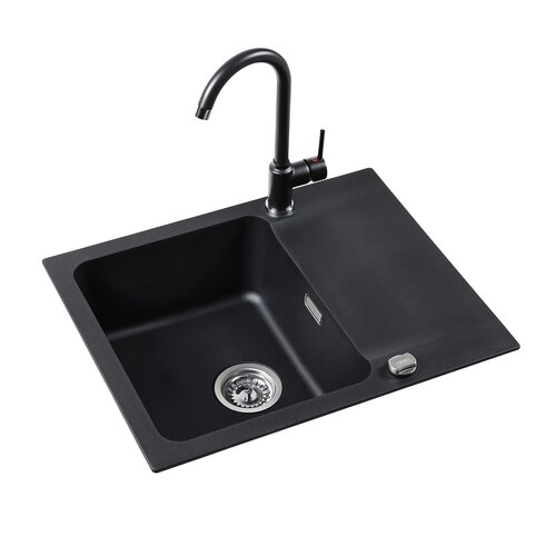 Zlewozmywak jednokomorowy z ociekaczem FRANKE Orion OID 611-62 143.0702.689 Onyx 50x62 + Bateria Pola Onyx