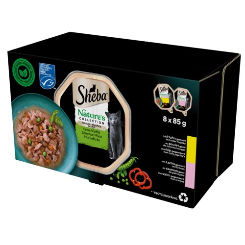 96 x Karma dla kota SHEBA Nature's Collection Mix smaków (8 x 85 g)