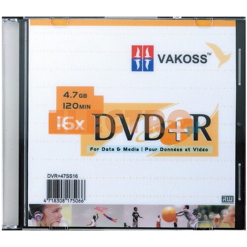 Płyta DVD+R VAKOSS 4.7GB 16X SLIM