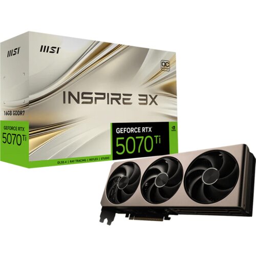 Karta graficzna MSI GeForce RTX 5070 Ti 16GB Inspire 3X OC 16GB DLSS 4