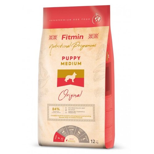 Karma dla psa FITMIN Medium Puppy Drób z mięsem ryb i wątróbką 12 kg