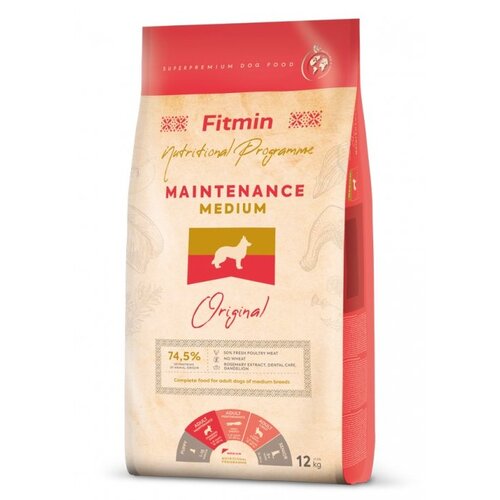 Karma dla psa FITMIN Medium Maintenance Drób z mięsem ryb i wątróbką 12 kg