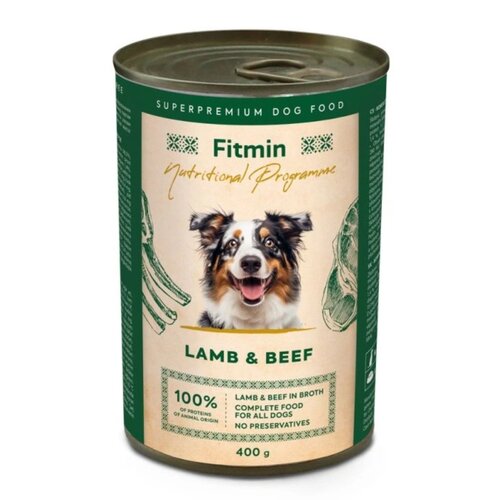 Karma dla psa FITMIN z wołowiną i jagnięciną 400 g