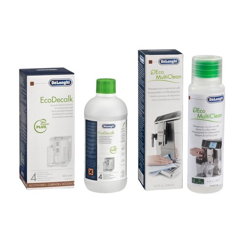 Odkamieniacz do ekspresu DELONGHI EcoDecalk (3018) 500 ml + Środek czyszczący DELONGHI do systemu mlecznego Eco MultiClean 250 ml