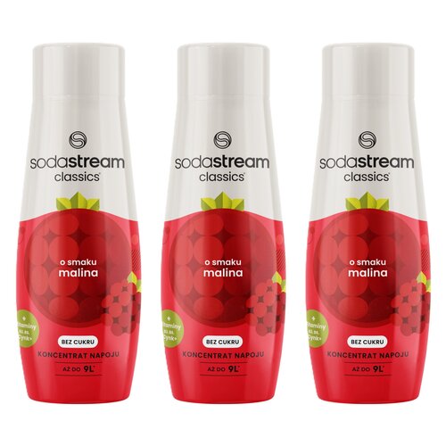 Syrop do saturatorów SODASTREAM Malina 3 x 440 ml bez cukru