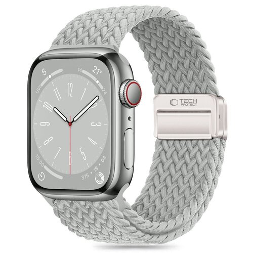 Pasek TECH-PROTECT NylonMag do Apple Watch 6/7/8/9/10/SE (40/41/42 mm) Jasnoszary
