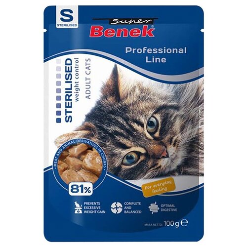Karma dla kota SUPER BENEK Adult Sterilised Drób 100 g