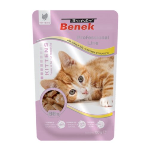Karma dla kota SUPER BENEK Junior Indyk w galarecie 100 g